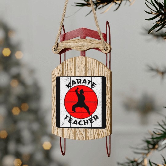 Female Karate Teacher Sled Ornaments