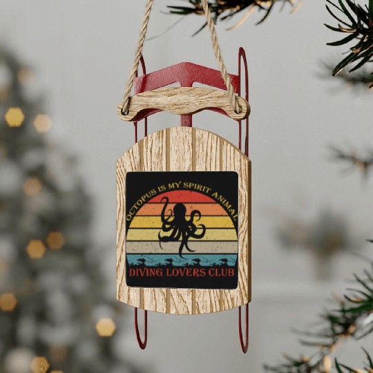 Octopus Lover Sled Ornaments