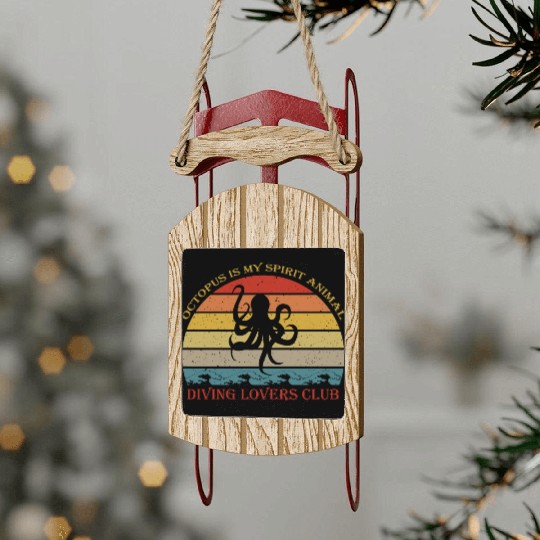 Octopus Lover Sled Ornaments