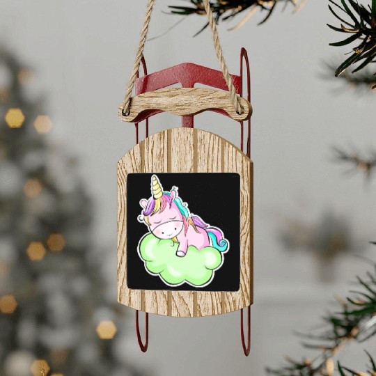 sleepy pony. Sled Ornaments