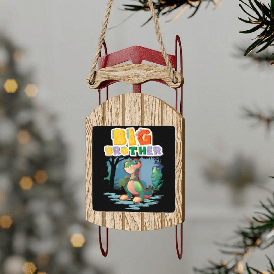 Big Brother Dino Lover Sled Ornaments