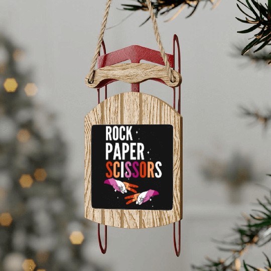 Rock Paper Scissors Lesbian LGBT Pride Lesbian Sled Ornaments