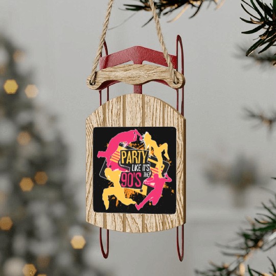 Party Like It's The 90's Retro 80s Party Costume Sled Ornaments