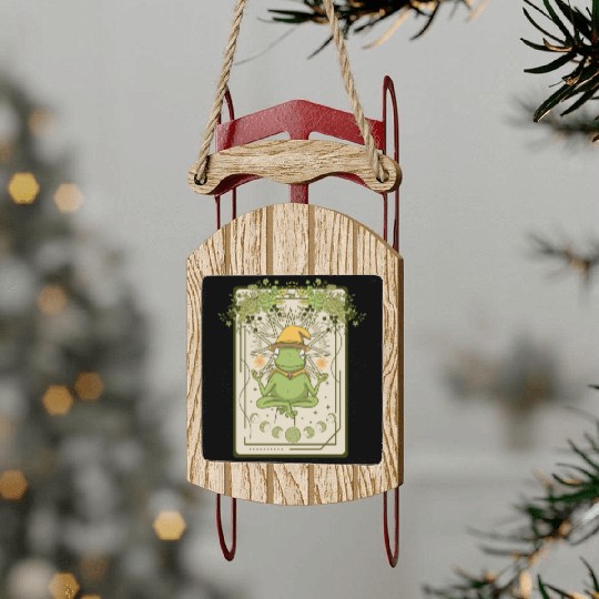 Dark Cottagecore Wizard Frog Goblincore Aesthetic Sled Ornaments