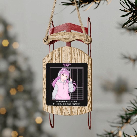 Powered By KPop Korean Pop Kdrama Music Lovers Sled Ornaments