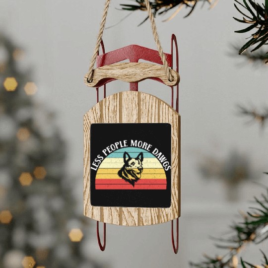 Less People More Dogs German Shepherd Lover Sled Ornaments