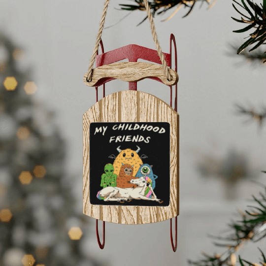 Imaginary Friends Club Sled Ornaments