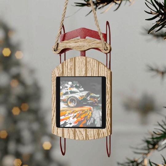 Car Muscle Car Vintage Retro classic car Sled Ornaments