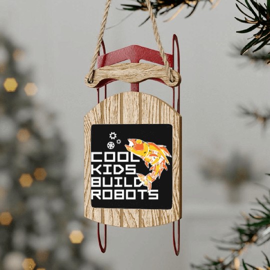 Kids Robotics Engineer Robot Sled Ornaments
