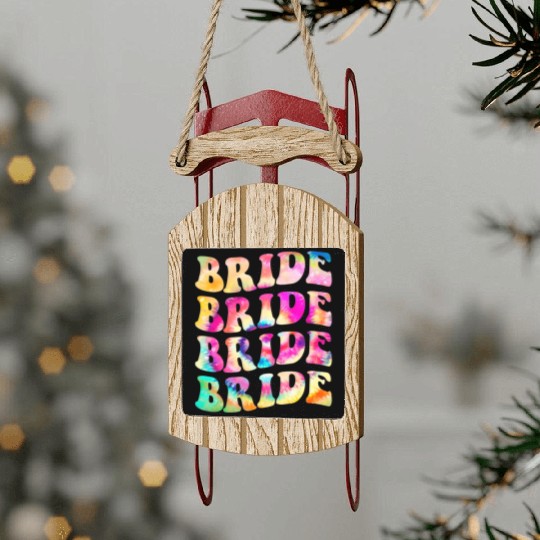 Bride I Do Crew Tie Dye Bachelorette Party Bride B Sled Ornaments