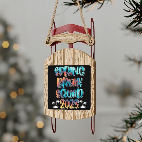Spring Break Squad Summer Vacation Spring Break Sled Ornaments