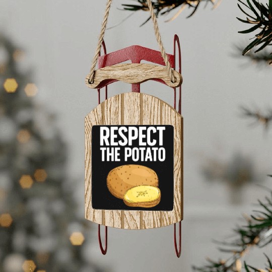 Cool Potato Vegetable Potato Lover Sled Ornaments