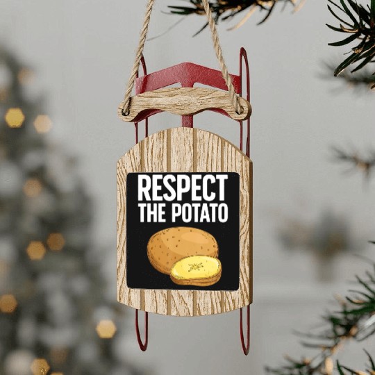 Cool Potato Vegetable Potato Lover Sled Ornaments