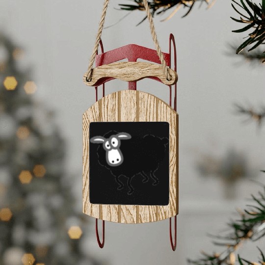 black sheep looking Sled Ornaments