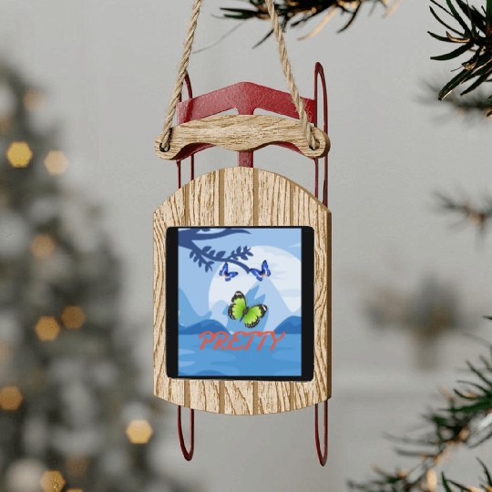 beautiful nature butterflies Sled Ornaments