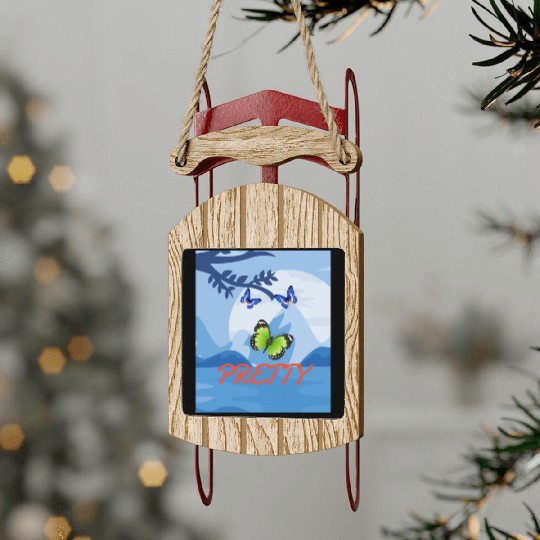 beautiful nature butterflies Sled Ornaments