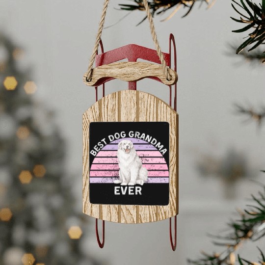 Funny Great Dane dog best dog grandma ever Sled Ornaments