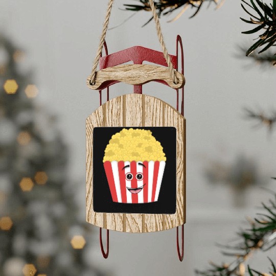 Cinema a cool popcorn Sled Ornaments