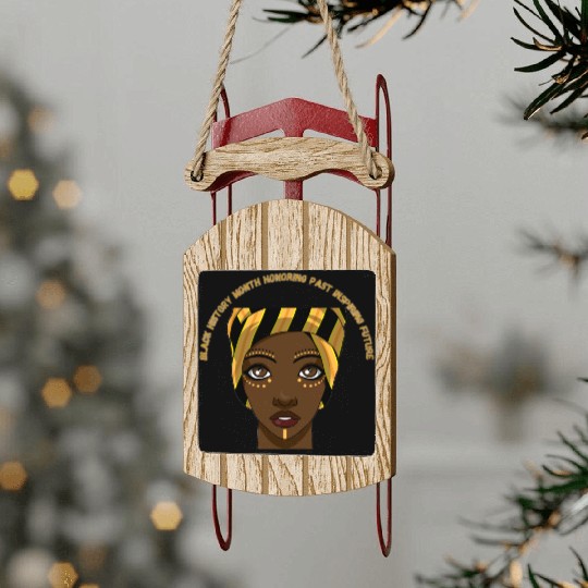 Black History Month Honoring Past Inspiring Future Sled Ornaments