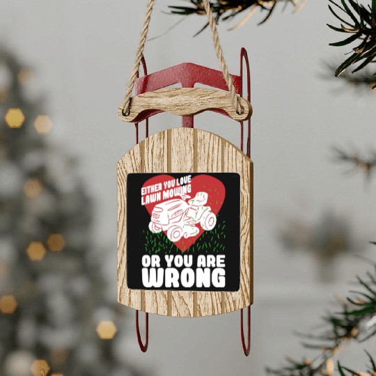 Lawn Mowing Lawn Mower Gardener Sled Ornaments