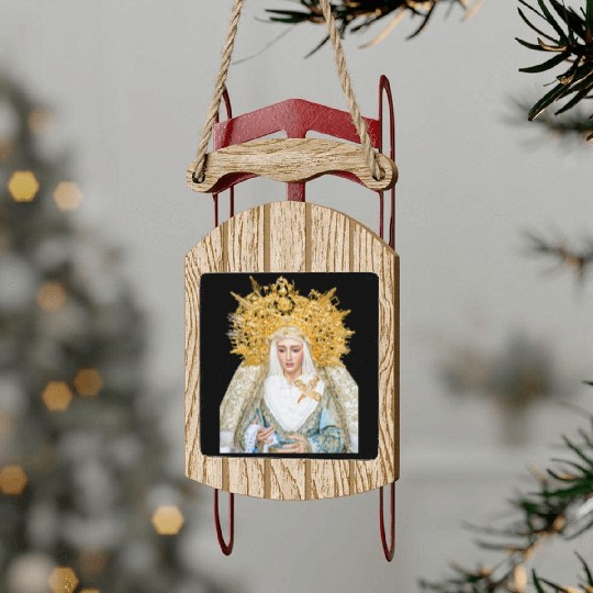 Virgin Mary Mother of Jesus Madonna Sled Ornaments