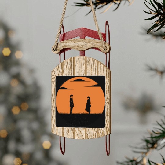 Love or parting in the full moon Sled Ornaments