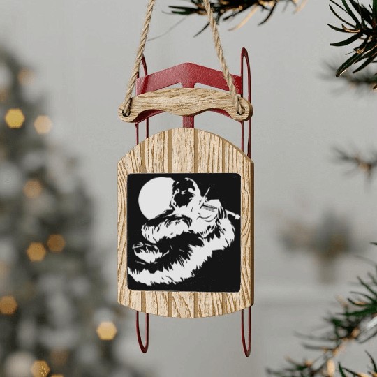 A Calm Song Cute Musician Sloth Gift Sled Ornaments
