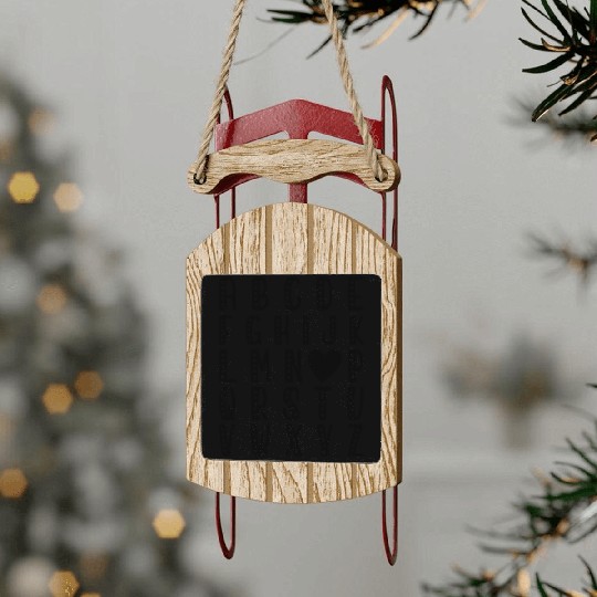 ALPHABET ABC I LOVE YOU VALENTINE'S DAY Sled Ornaments