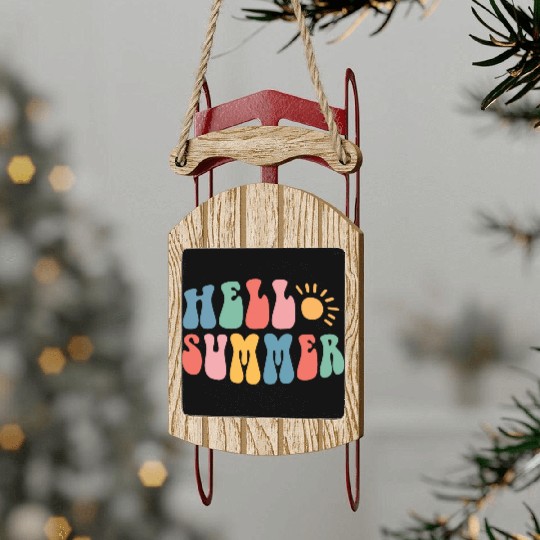 Hello Summer SVG Sled Ornaments