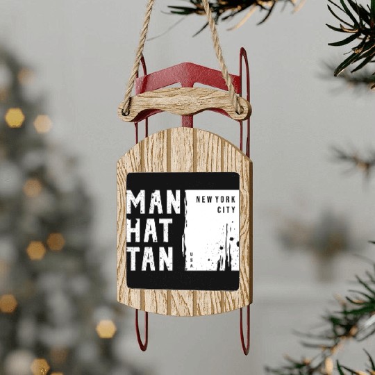 MANHATTAN NYC USA Urban Street Sled Ornaments Design 2023