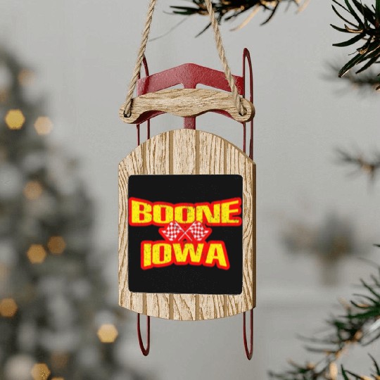 Boone Iowa IA Midwest Hobby Stock Modified Race Ca Sled Ornaments
