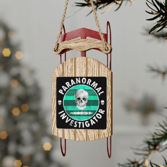 Ghost Hunting Paranormal Investigator Sled Ornaments