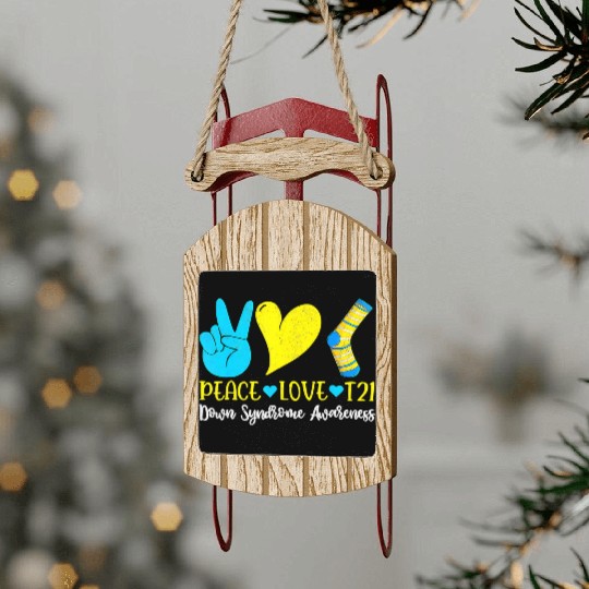 Hand Print Socks World Down Syndrome Awareness Day Sled Ornaments