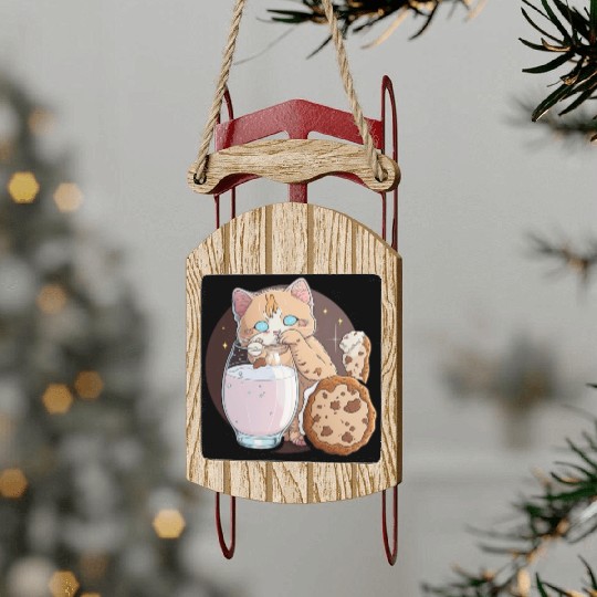 Cookie Kitty Sled Ornaments