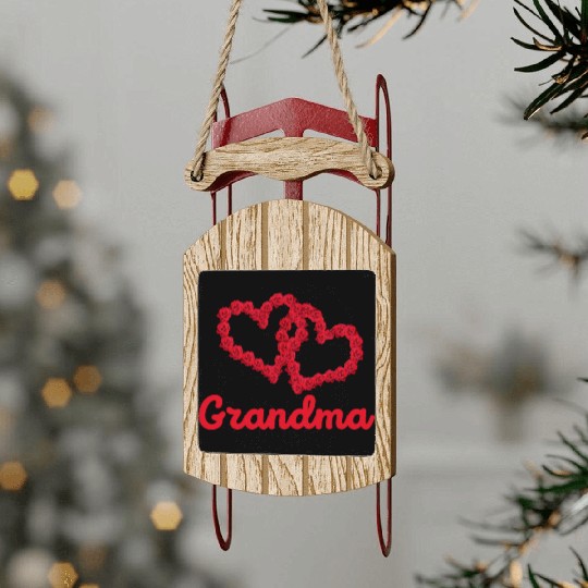 Spread Happiness with Adorable Grandma Designs Sled Ornaments