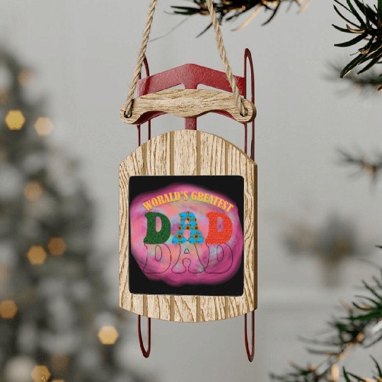 WORALDS GREATEST DAD Sublimation Sled Ornaments