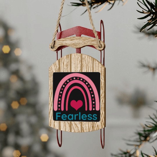 Fearless Viva Magenta Boho Rainbow Sled Ornaments
