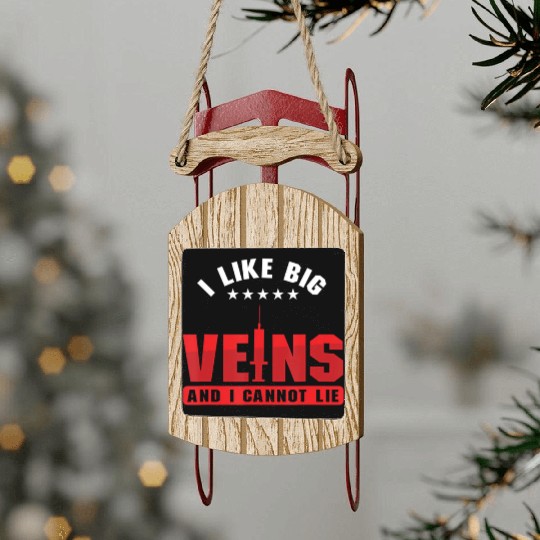Doctor Nurse Syringe Blood Donor Veins Lie Phlebot Sled Ornaments