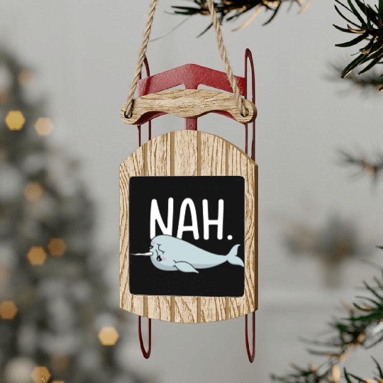 Procrastinating Narwhal Lover Aquatic Animals Sled Ornaments