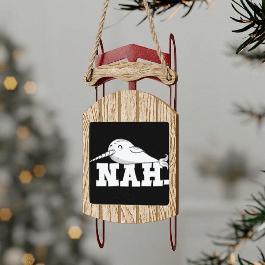 Procrastinating Narwhal Lover Aquatic Animals Sled Ornaments