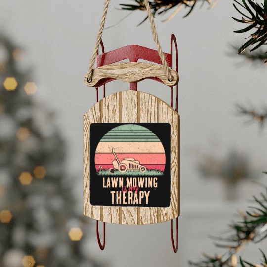 Lawn Mowing Lawn Care Sled Ornaments