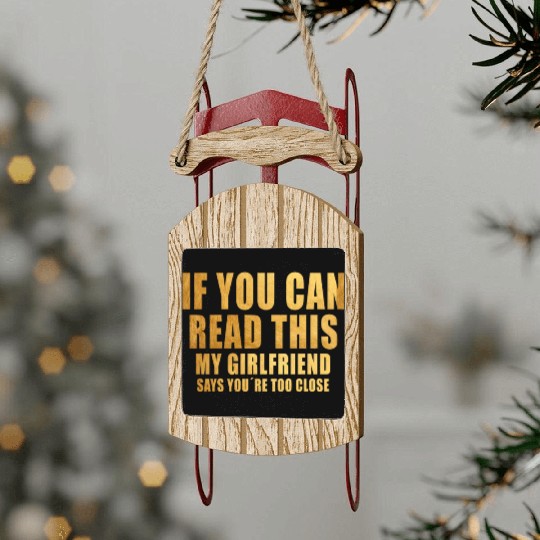 If You Can Read This My Girlfriend Say Too Close Sled Ornaments