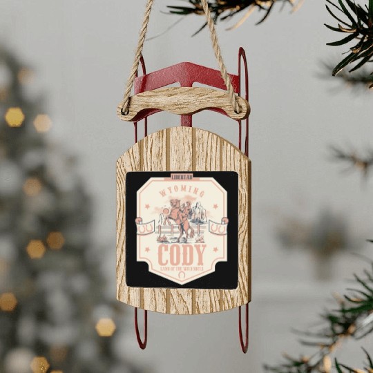 Cody wyoming wild west town Sled Ornaments