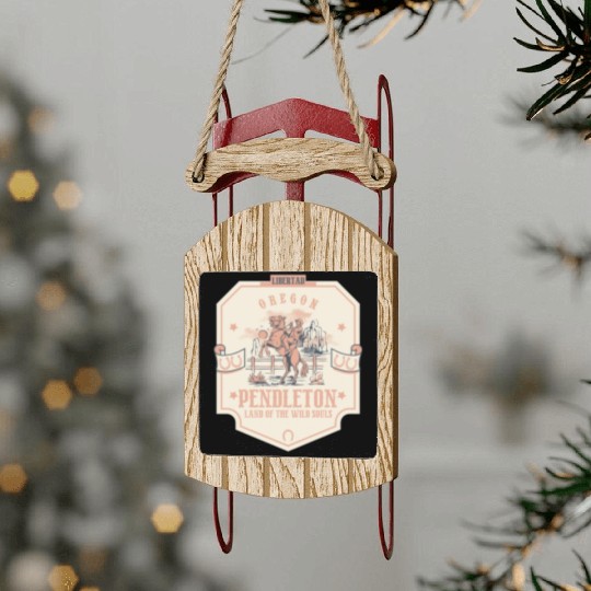 pendleton oregon wild west town Sled Ornaments