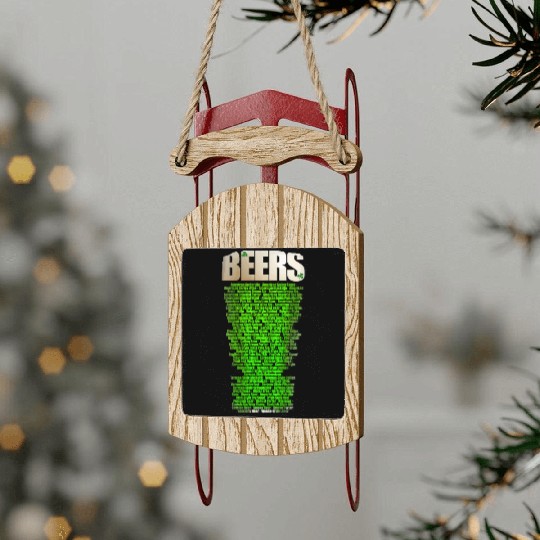 Types of beer edition St Patrick's day Sled Ornaments