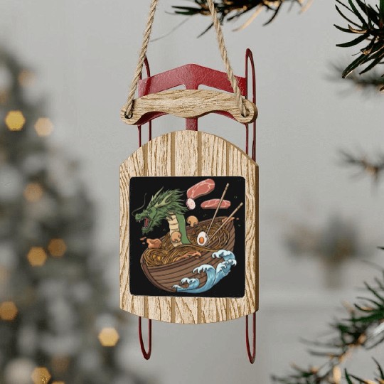 Ramen Soup and Dragon Boat Design Sled Ornaments