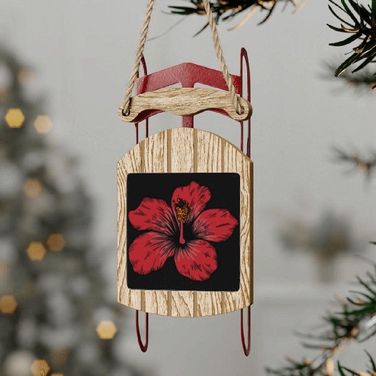 Hibiscus Flower Sled Ornaments