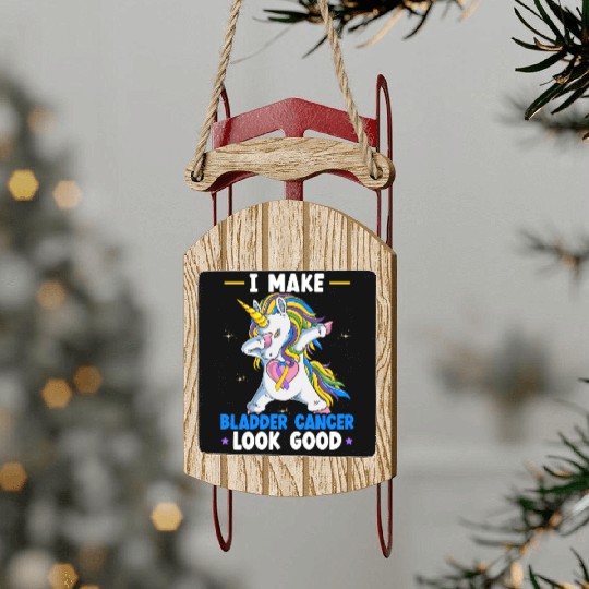 Bladder Cancer Warrior Bladder Cancer Awareness Sled Ornaments