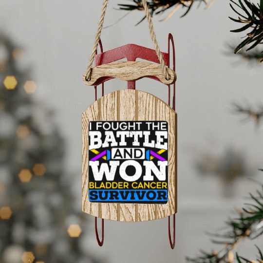 Fought The Battle And Won Bladder Cancer Survivor Sled Ornaments