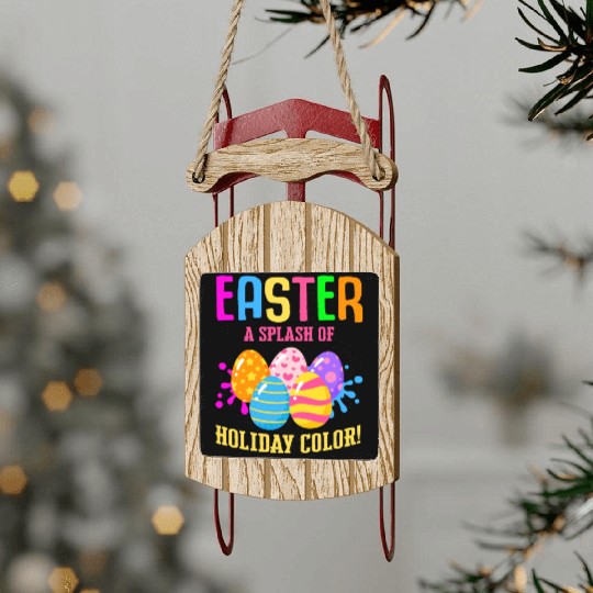 Easter Colorful Egg Dye Rabbit Egg Hunt Sled Ornaments